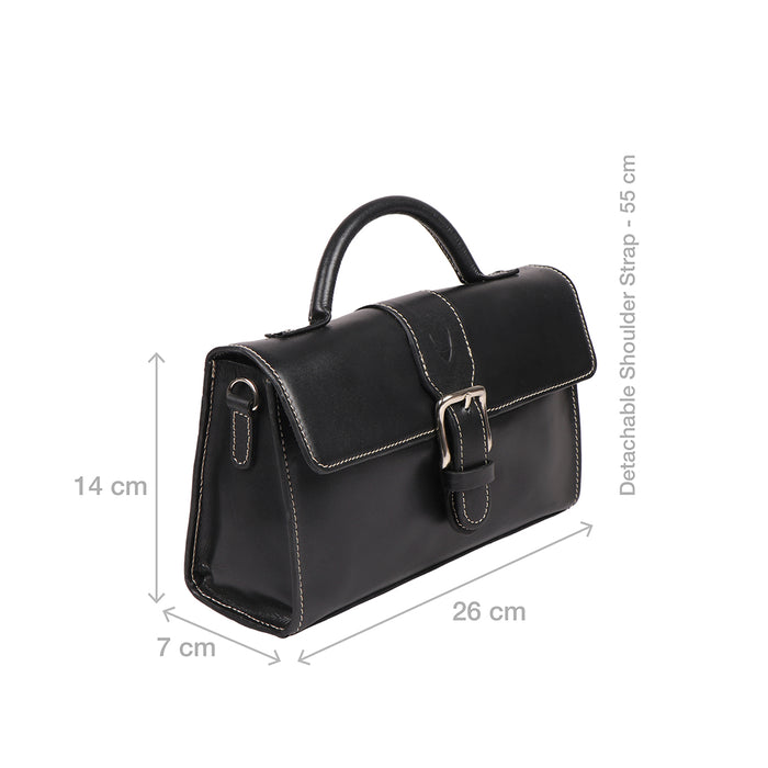 Malina 06 Black Leather Crossbody