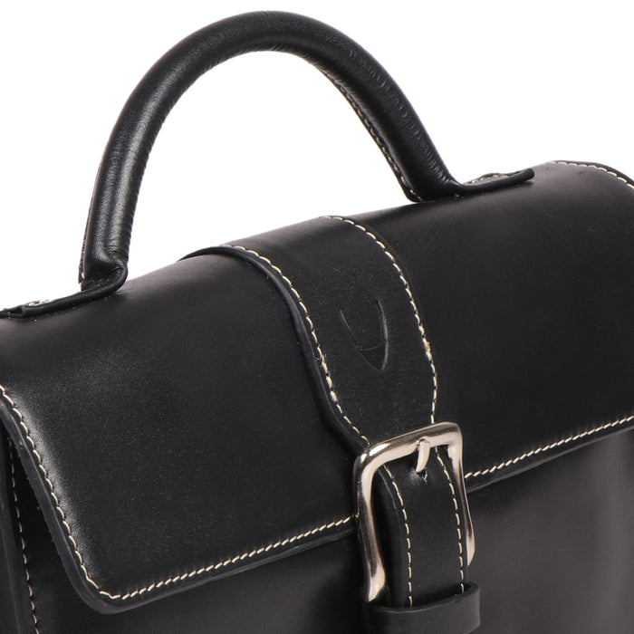 Malina 06 Black Leather Crossbody