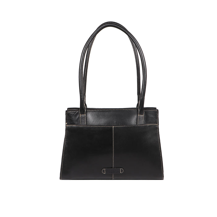 Malina 08 Black Leather Tote Bag