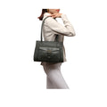 Malina 08 Green Leather Tote Bag