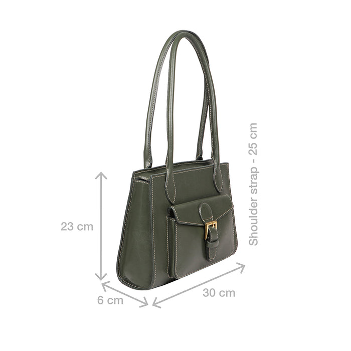 Malina 08 Green Leather Tote Bag