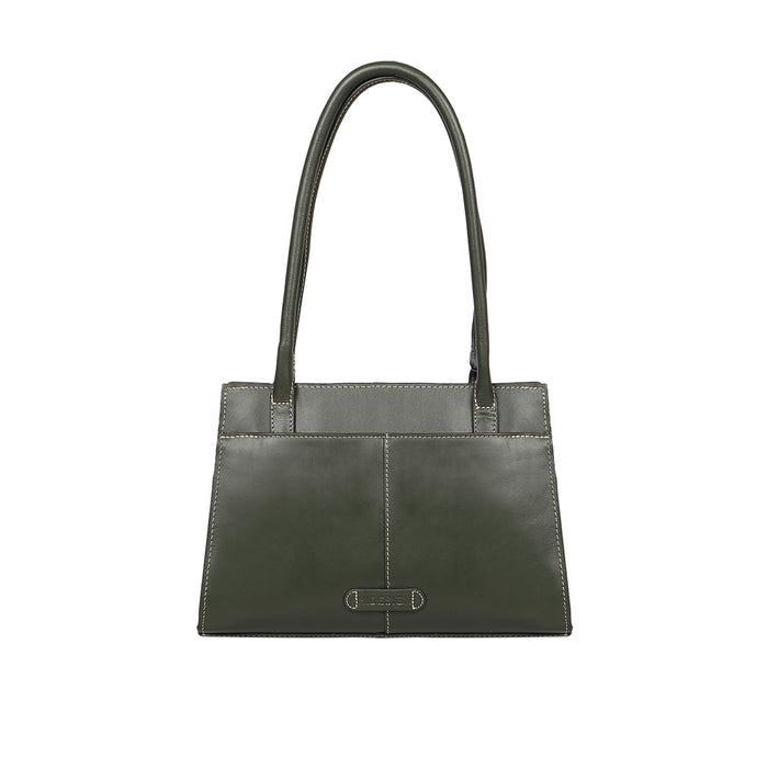 Malina 08 Green Leather Tote Bag