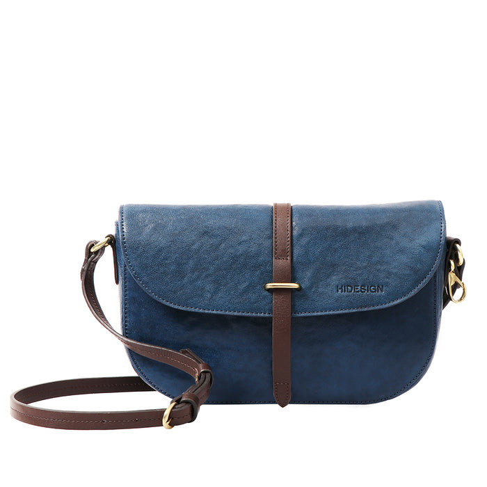 Malmo 01 Blue Leather Sling Bag