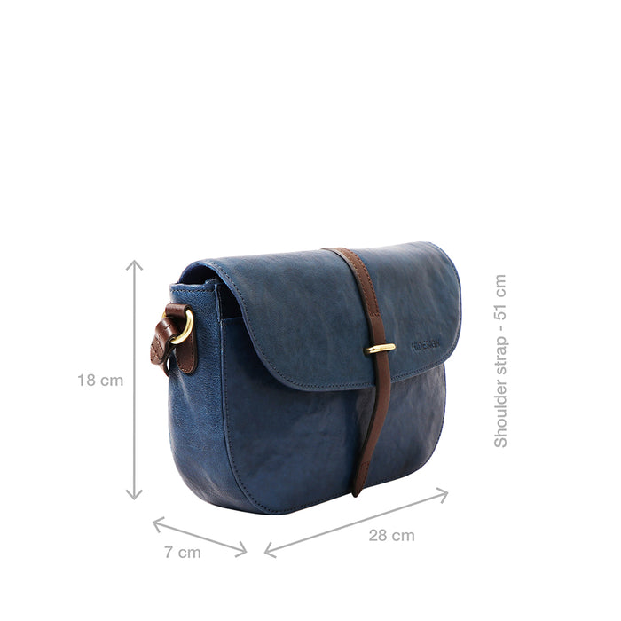 Malmo 01 Blue Leather Sling Bag