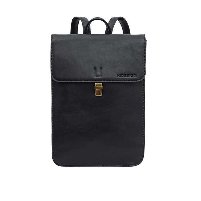 Malmo 02 Black Leather  Backpack