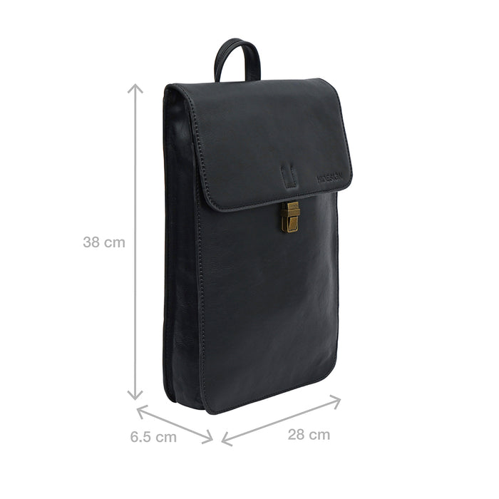 Malmo 02 Black Leather  Backpack