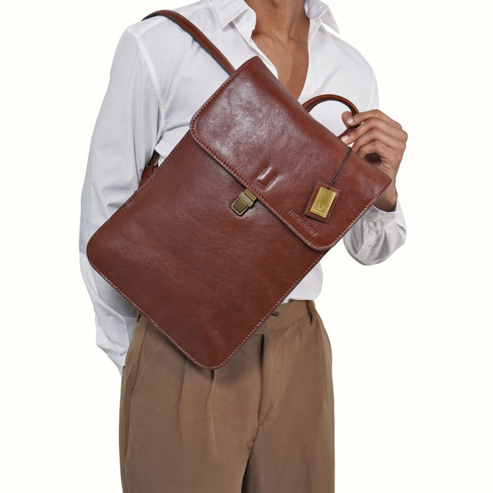 Malmo 02 Tan Leather  Backpack