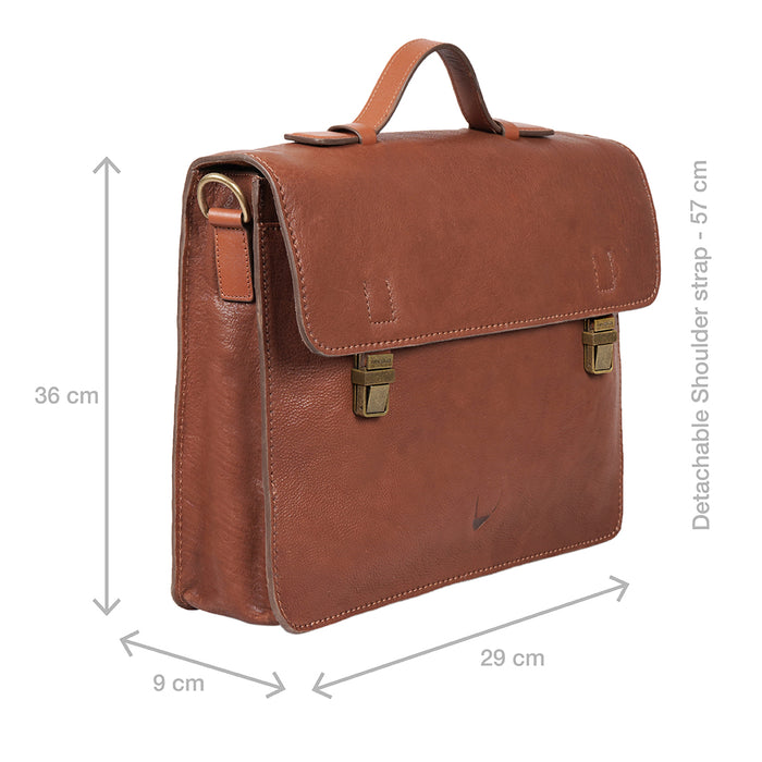 Malmo 03 Tan Leather  Briefcase