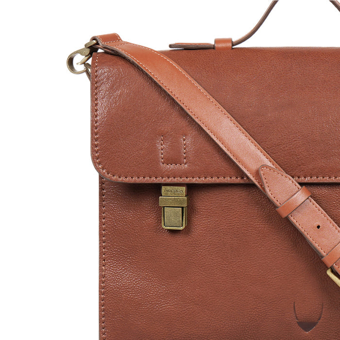 Malmo 03 Tan Leather  Briefcase