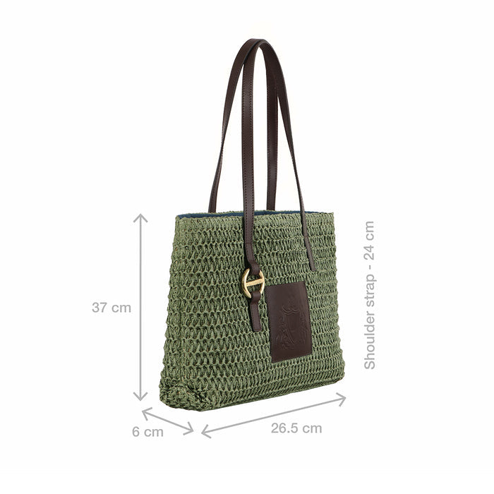 Mamma Mia 2 Green Leather Shoulder Bag
