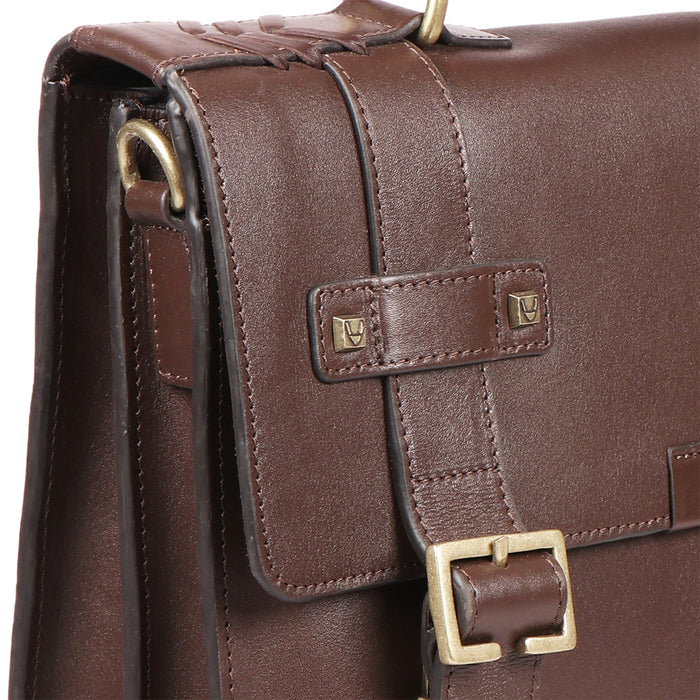 Mandela 02 Brown Leather  Messenger Bag