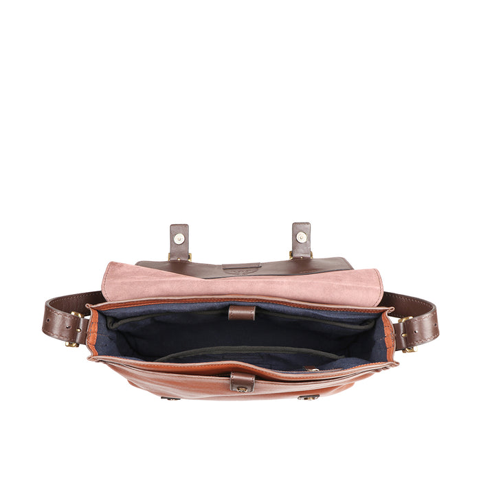 Mandela 03 Tan Leather  Messenger Bag
