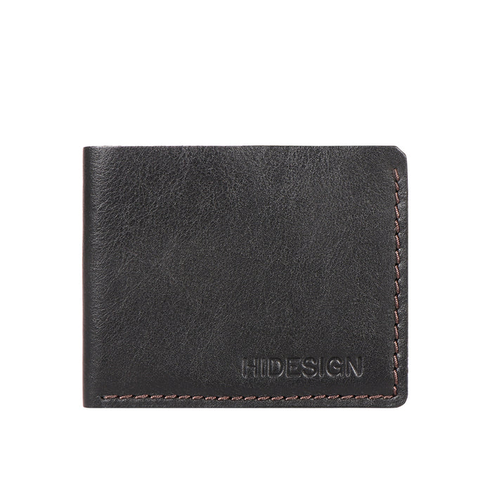 Mandela W1 Black Leather Bi-Fold Wallet