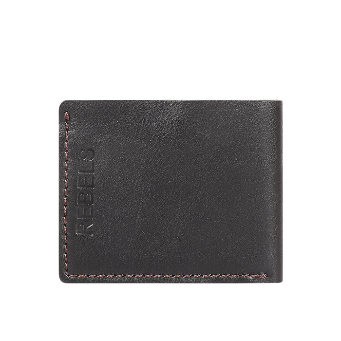 Mandela W1 Black Leather Bi-Fold Wallet