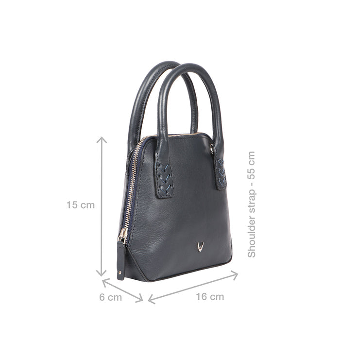 Mandy 02 Blue Leather Crossbody