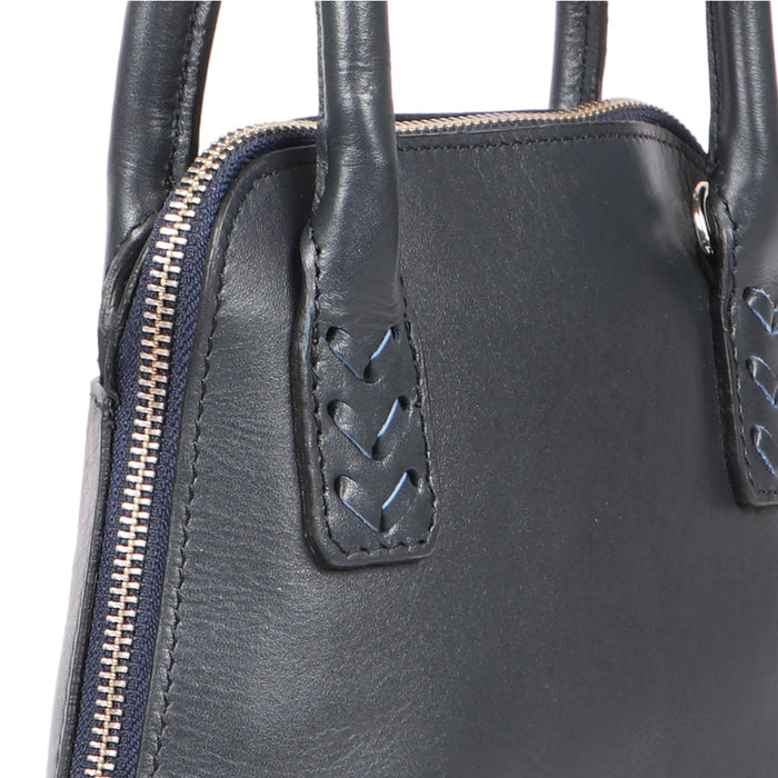 Mandy 02 Blue Leather Crossbody