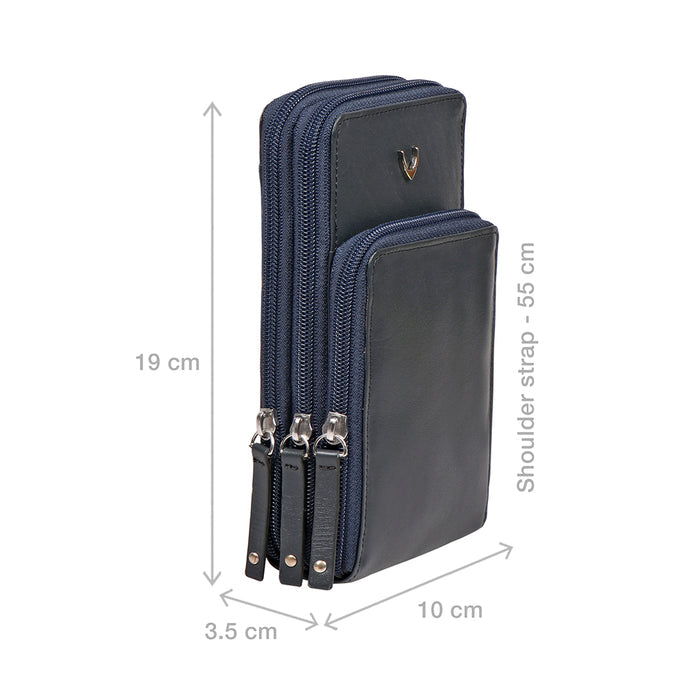Mandy W3 Blue Leather Sling Wallet