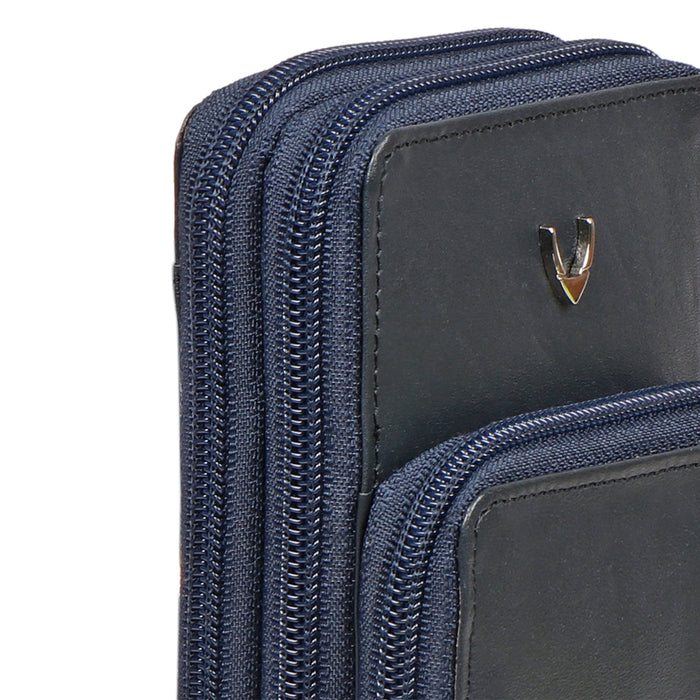 Mandy W3 Blue Leather Sling Wallet