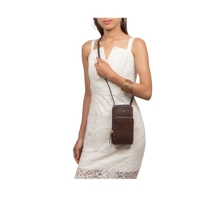 Mandy W3 Brown Leather Sling Wallet