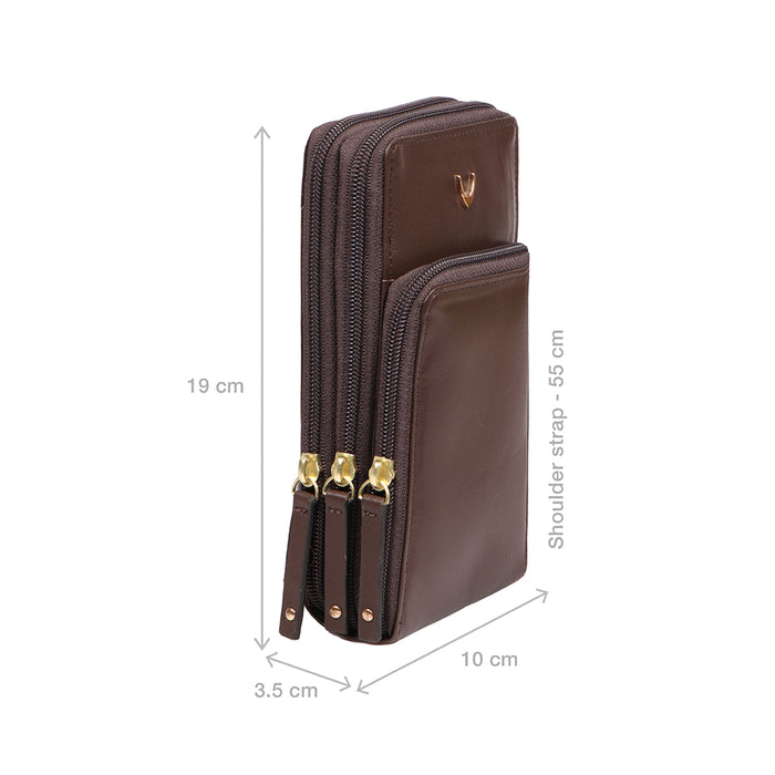 Mandy W3 Brown Leather Sling Wallet