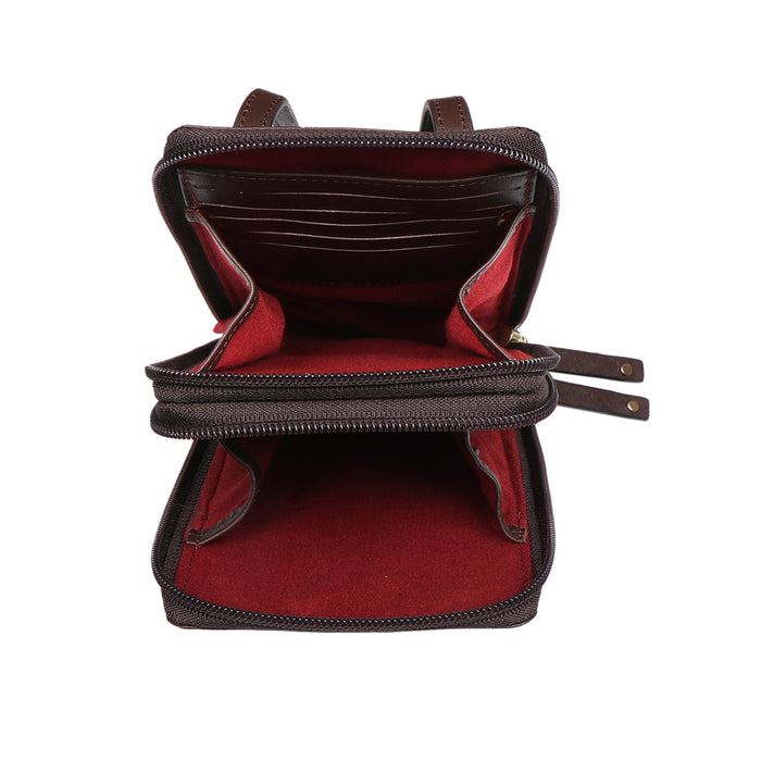 Mandy W3 Brown Leather Sling Wallet