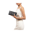 Mandy W5 Black Leather Clutch Wallet