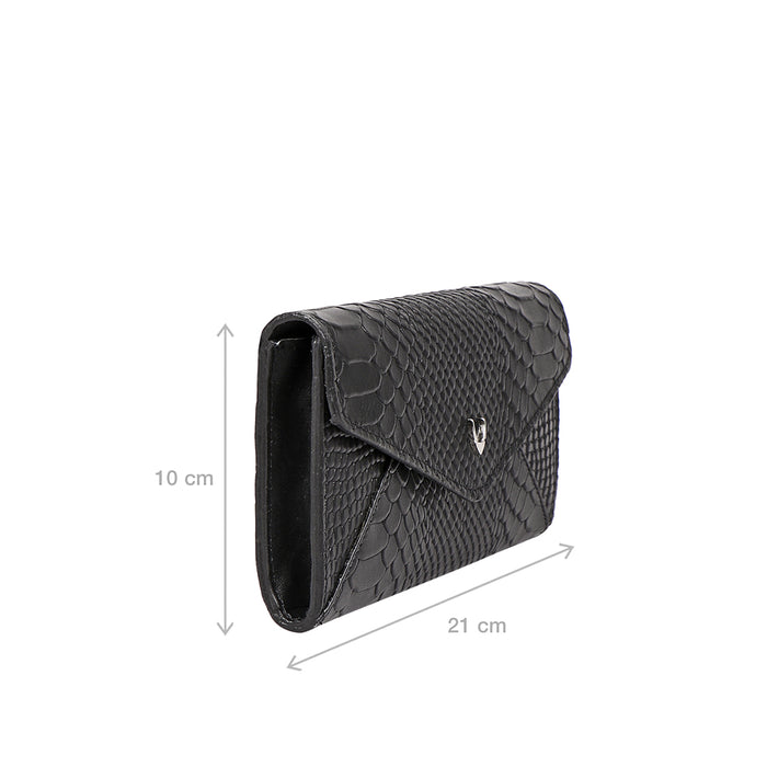 Mandy W5 Black Leather Clutch Wallet