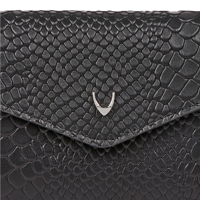 Mandy W5 Black Leather Clutch Wallet