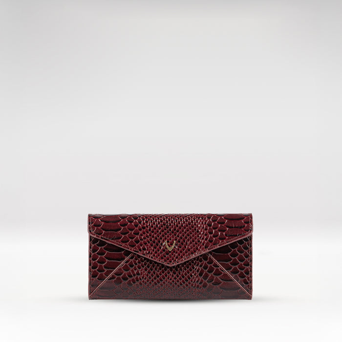 Mandy W5 Red Leather Clutch Wallet