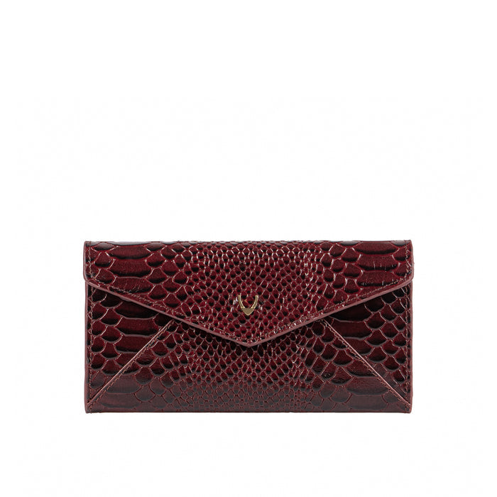 Mandy W5 Red Leather Clutch Wallet