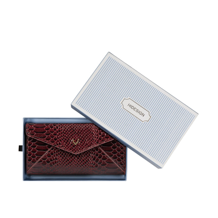 Mandy W5 Red Leather Clutch Wallet
