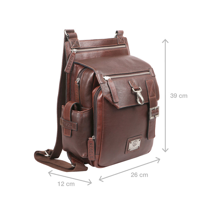 Mao 01 Brown Leather  Backpack