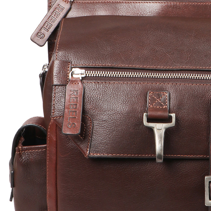 Mao 01 Brown Leather  Backpack
