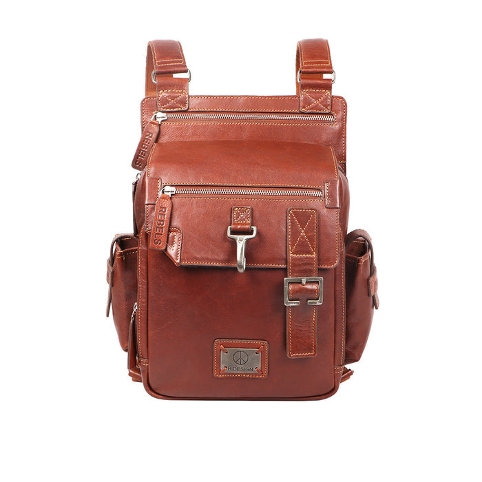 Mao 01 Tan Leather  Backpack