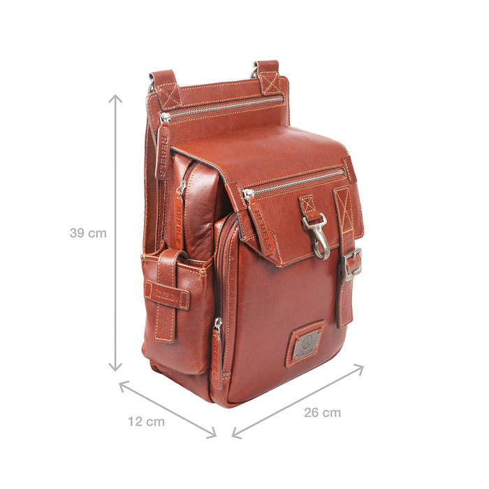 Mao 01 Tan Leather  Backpack