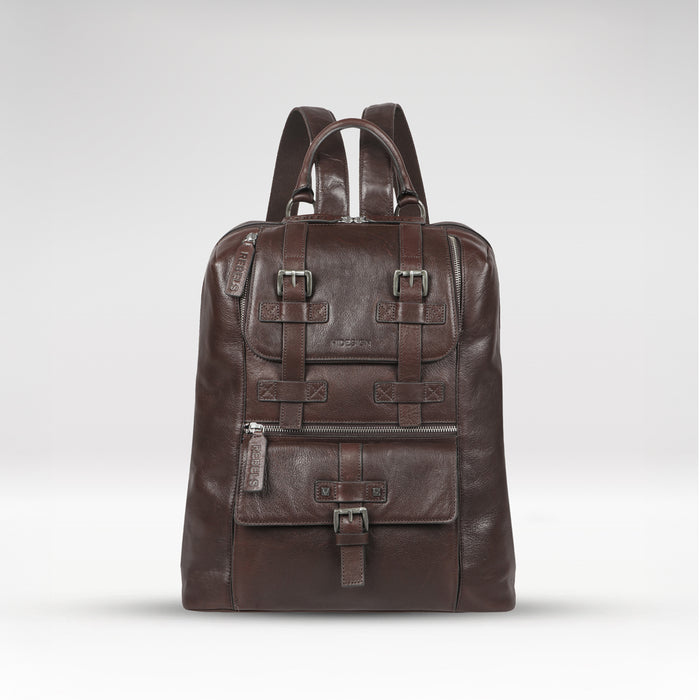Mao 02 Brown Leather  Backpack