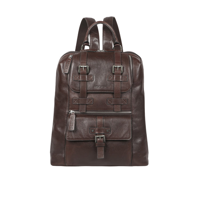 Mao 02 Brown Leather  Backpack