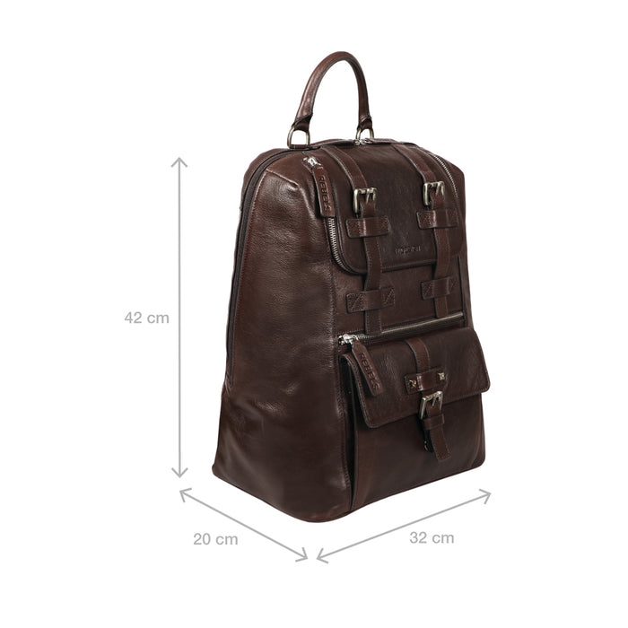 Mao 02 Brown Leather  Backpack