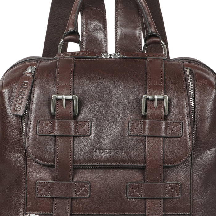 Mao 02 Brown Leather  Backpack