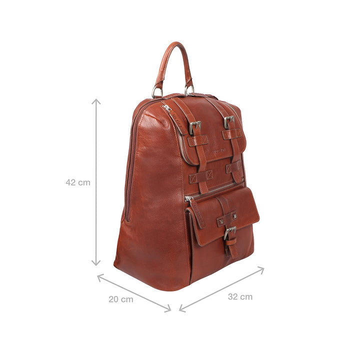 Mao 02 Tan Leather  Backpack