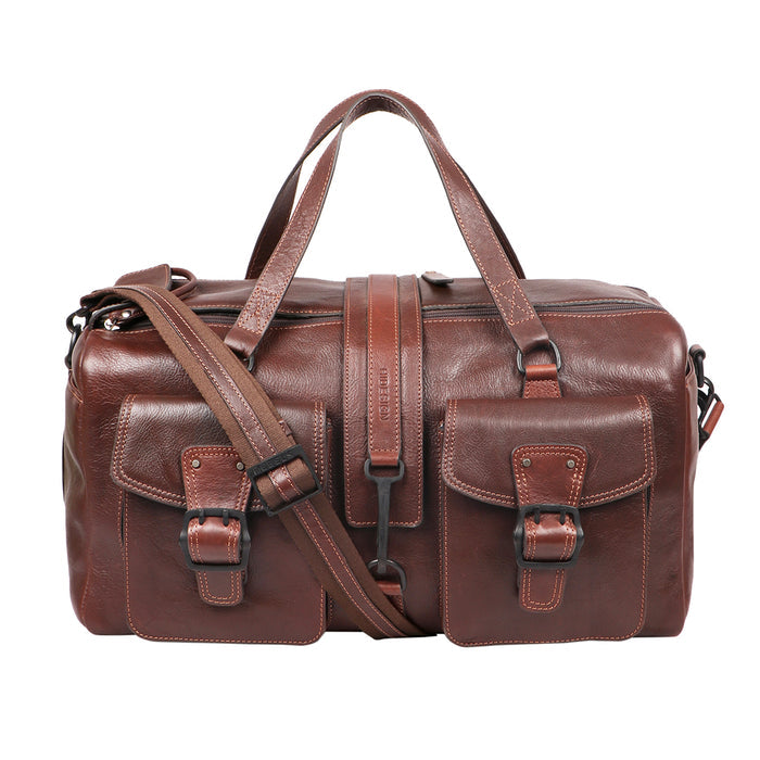 Mao 03 Brown Leather  Duffle Bag