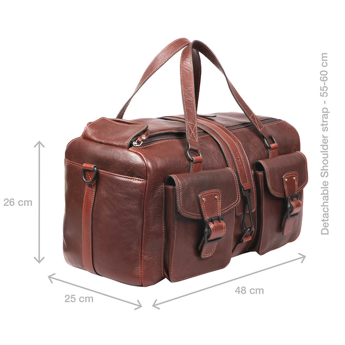 Mao 03 Brown Leather  Duffle Bag