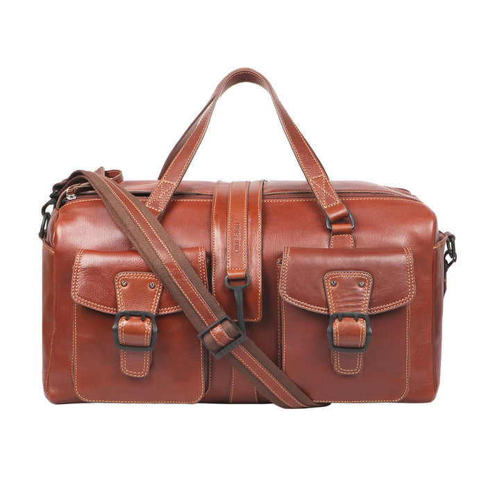 Mao 03 Tan Leather  Duffle Bag