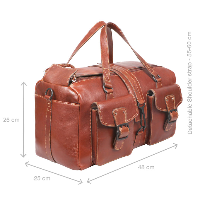 Mao 03 Tan Leather  Duffle Bag