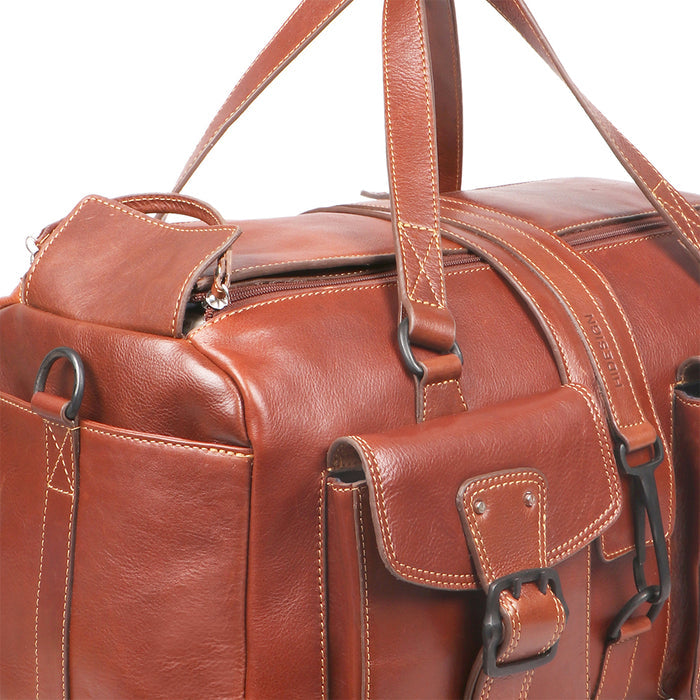 Mao 03 Tan Leather  Duffle Bag