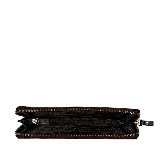 Maple W2 Sb Brown Leather Zip Around Wallet