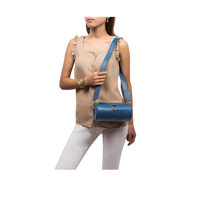 Mariah 01 Blue Leather Crossbody