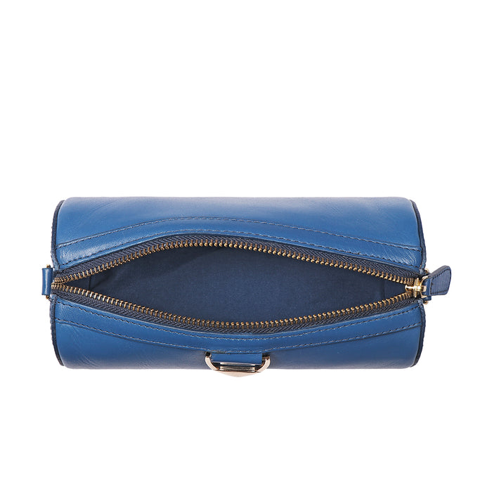 Mariah 01 Blue Leather Crossbody