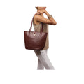 Mariah 02 Red Leather Tote Bag
