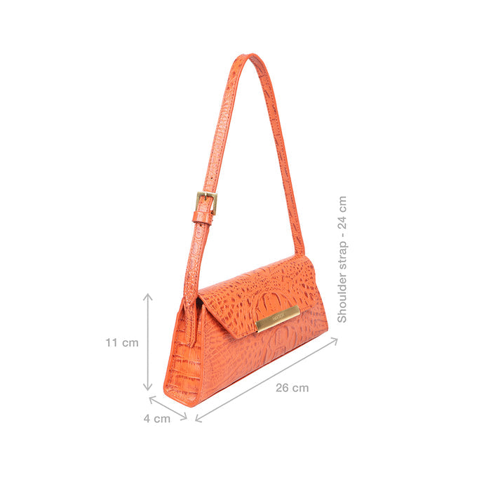 Mariah 04 Orange Leather Shoulder Bag